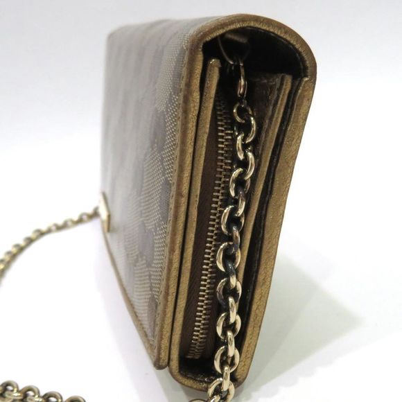 Gucci GG Crystal Chain Wallet Long Wallet Beige - Picture 4 of 8